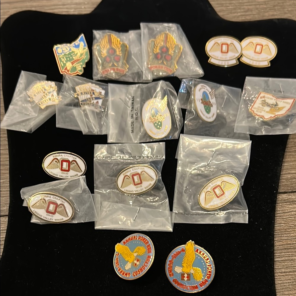 Vintage GWRRA Collectible Pins motorcycle charity poker run pin lot Ohio 1980’s